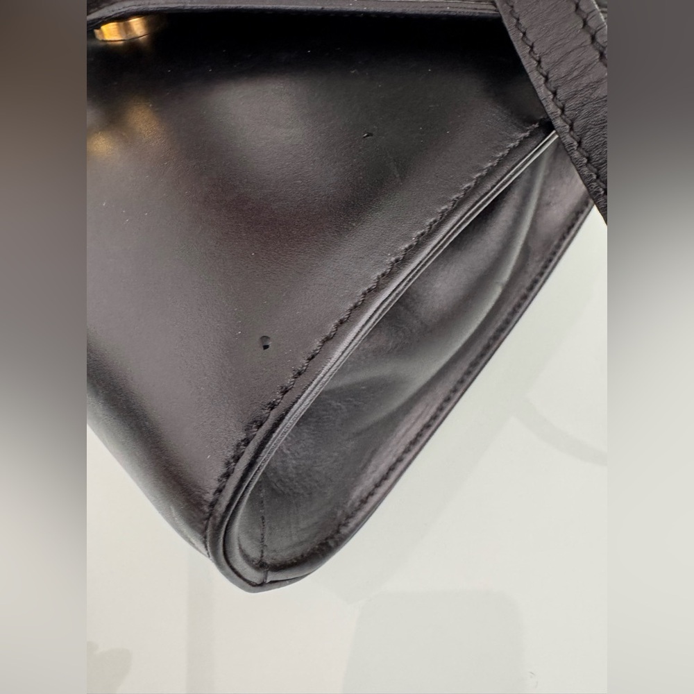 Celine Black Leather Crossbody Bag with Gold Accent - Picture 5 of 8